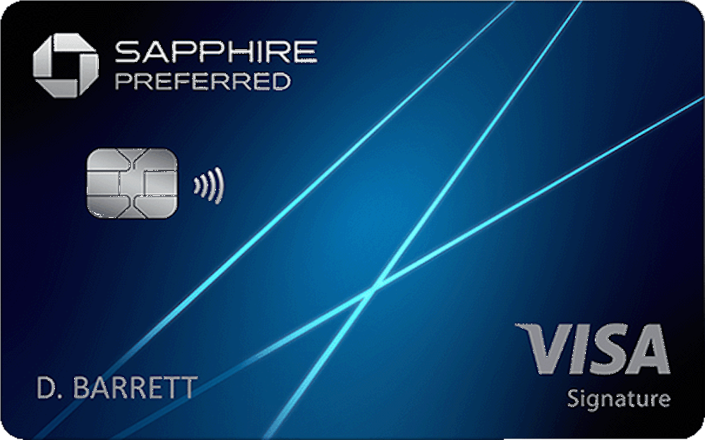 Chase Sapphire Preferred credit card with 3x dining and 2x travel earn rates