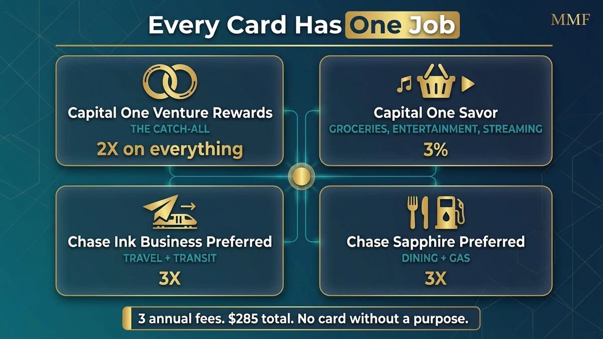 How many credit cards should you have: the four-card everyday setup and each card's job